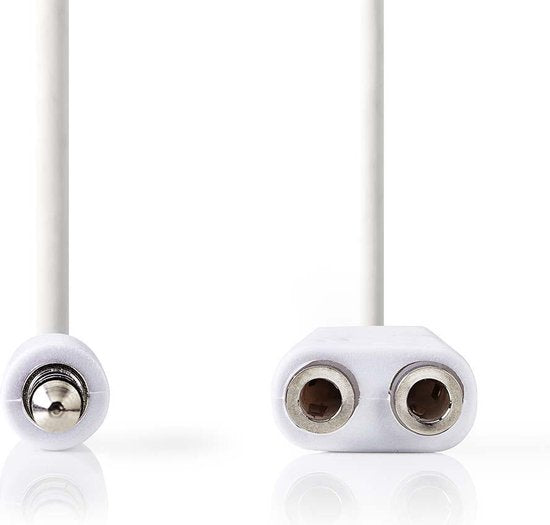 Nedis Stereo-Audiokabel - 3,5 mm Male - 2x 3,5 mm Female - Vernikkeld - 0.20 m - Rond - Wit - Envelop - afbeelding 3