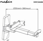 Speakerbeugel - Geschikt voor: Universeel - Plafond / Wand - 20 kg - Full Motion - Draaibaar - Staal - Zwart - afbeelding 9