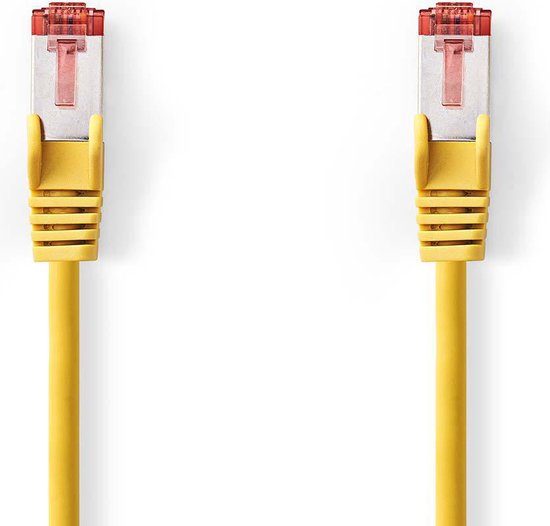 CAT6 Netwerkkabel - RJ45 Male - RJ45 Male - S/FTP - 30.0 m - Rond - LSZH - Geel - Polybag - afbeelding 2