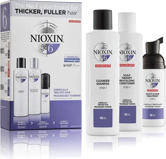 Nioxin 3-Delige Systeem 6 Chemisch Behandeld Haar met Gevorderd Dunner Wordend Haar Behandeling Hoofdhuid Therapie Haar Verdikkingsbehandeling - afbeelding 2