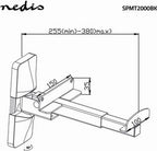 Speakerbeugel - Geschikt voor: Universeel - Plafond / Wand - 20 kg - Full Motion - Draaibaar - Staal - Zwart - afbeelding 10