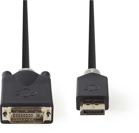 Nedis DisplayPort-Kabel - DisplayPort Male - DVI-D 24+1-Pins Male - 4K@30Hz - Verguld - 2.00 m - Rond - PVC - Antraciet - Window Box - afbeelding 7