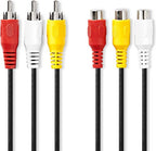 Composite Video Cable | 3x RCA Male - 3x RCA Female | m | Black - afbeelding 8