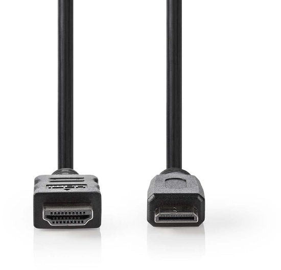 Nedis High Speed ​​HDMI-Kabel met Ethernet - HDMI Connector - HDMI Mini-Connector - 4K@30Hz - 10.2 Gbps - 2.00 m - Rond - PVC - Zwart - Doos - afbeelding 2