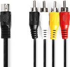 Nedis DIN-Audiokabel - DIN 5-Pins Male - 4x RCA Male - Vernikkeld - 1.00 m - Rond - PVC - Zwart - Label - afbeelding 3