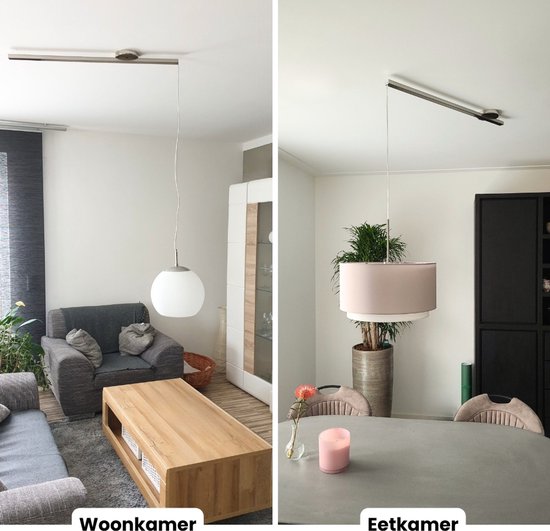 Lightswing® Single 90cm - Ophangsysteem voor één Hanglamp tot 3,5 KG - Roestvrij Staal - 80cm Verplaatsbare Verlichting - Verstelbare Hanglamp Systeem - Hanglampen Eetkamer - afbeelding 6