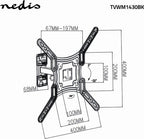 Nedis Draai en Kantelbare TV Muurbeugel - 23 t/m 55 Inch - Max 30 Kg - Zwart - afbeelding 4