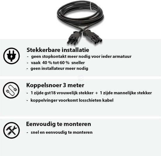 Wieland GST18I3 Koppelsnoer 2.5mm² - 1 meter – 6 stuks - afbeelding 2