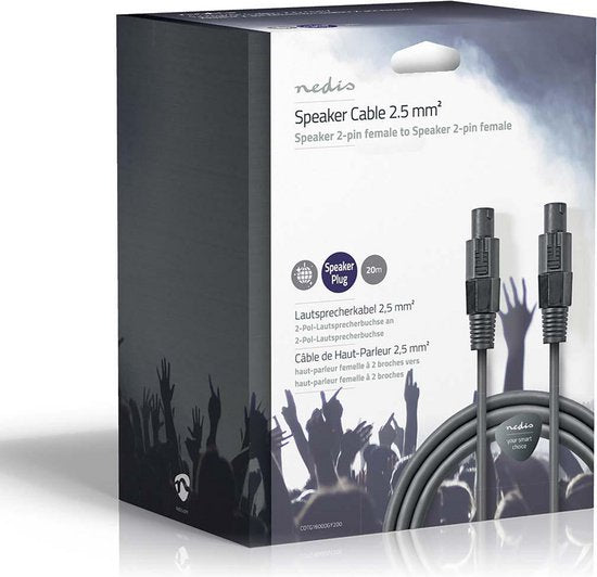 Nedis Speaker-Kabel - 48 0.20 - Koper - m - Rond - PVC - Donkergrijs - Gift Box - afbeelding 11