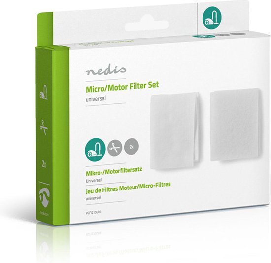Nedis Set Universele Stofzuigerfilters - Microfilter - Motorfilter - Op maat te knippen - Universeel toepasbaar - Vervanging voor: Universeel - afbeelding 4