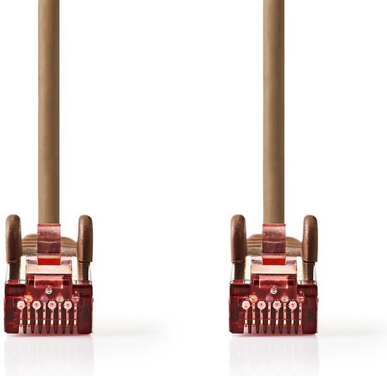 Nedis CAT6 Netwerkkabel - RJ45 Male - RJ45 Male - S/FTP - 30.0 m - Rond - LSZH - Bruin - Polybag - afbeelding 1