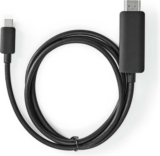 Nedis USB-C Adapter - USB 3.2 Gen 1 - USB-C Male - HDMI Connector - 4K@60Hz - 2.00 m - Rond - Vernikkeld - PVC - Zwart - Doos - afbeelding 3