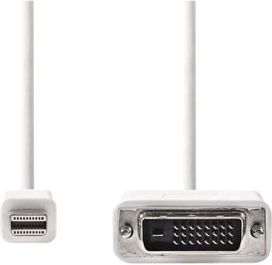 Nedis Mini DisplayPort-Kabel - DisplayPort 1.2 - Mini-DisplayPort Male - DVI-D 24+1-Pins Male - 21.6 Gbps - Vernikkeld - 2.00 m - Rond - PVC - Wit - Envelop - afbeelding 9