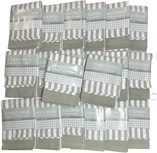 40 x Theedoek 50 cm x 50 cm Grijs 100 % Katoen - afbeelding 1