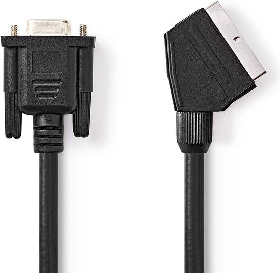 Nedis SCART-Kabel - SCART Male - VGA Female 15p - Vernikkeld - 480p - 2.00 m - Rond - PVC - Zwart - Label - afbeelding 3