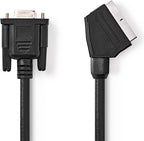 Nedis SCART-Kabel - SCART Male - VGA Female 15p - Vernikkeld - 480p - 2.00 m - Rond - PVC - Zwart - Label - afbeelding 3