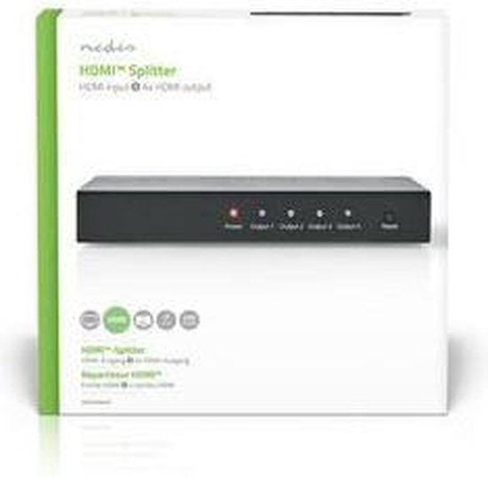Nedis HDMI-Splitter - 4-Poorts poort(en) - HDMI Input - 4x HDMI Output - 4K@30Hz - 3.4 Gbps - Metaal - Antraciet - afbeelding 8