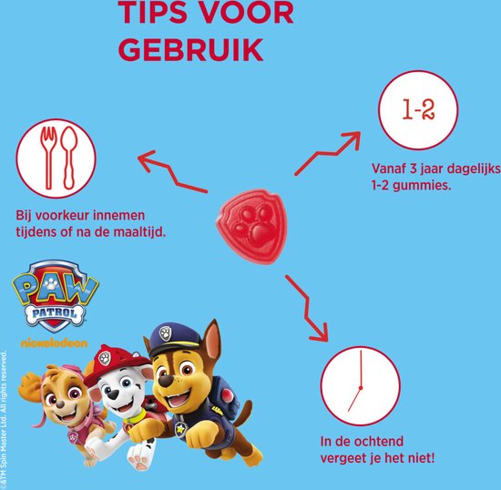 Dagravit Multivitamine Gummie Paw Patrol - 3 x 60 gummies - Voordeelverpakking - afbeelding 2