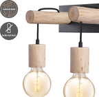 Home Sweet Home - Landelijke Wandlamp Billy - Muurlamp gemaakt van hout - Zwart - 29/20/22cm - wandlamp geschikt voor woonkamer, slaapkamer- - afbeelding 6