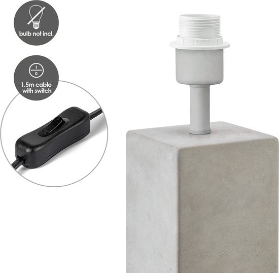 Home Sweet Home - Industriële tafellamp voet Pillar voor lampenkap - Beton - 11/11/32cm - gemaakt van Beton - geschikt voor E27 LED lichtbron - - afbeelding 4