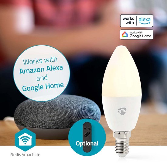 Nedis SmartLife Multicolour Lamp - Wi-Fi - E14 - 470 lm - 4.90 W - RGB / Warm tot Koel Wit - 2700 - 6500 - Android / IOS - Kaars - 1 Stuks - afbeelding 6