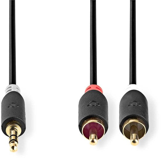 Nedis 3,5mm Jack - Tulp stereo audio kabel - zwart - meter - afbeelding 1