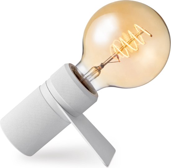 Home Sweet Home - Moderne tafellamp Matrix - Wit - 11/10.2/5.3cm - bedlampje - geschikt voor E27 LED lichtbron - gemaakt van Metaal - afbeelding 1