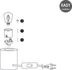 Home Sweet Home - Landelijke tafellamp Eliaz Rond - 7/7/10cm - bedlampje - geschikt voor E27 LED lichtbron - gemaakt van Hout - afbeelding 6