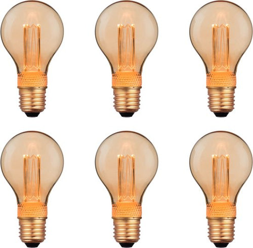 Nordlux - LED lamp - 6-pack - Gold Finisch - 1800K - Dimbaar - Retro Deco - E27 - Goud - afbeelding 1