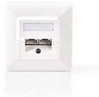 Nedis Netwerk Wanddoos - Inbouw - 2 poort(en) - CAT5e - Recht - Female - Goud Verguld - PVC - Wit - Envelop - afbeelding 9