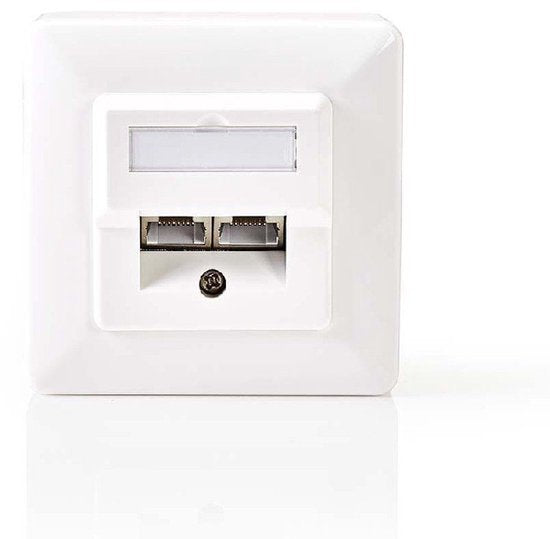 Nedis Netwerk Wanddoos - Inbouw - 2 poort(en) - CAT5e - Recht - Female - Goud Verguld - PVC - Wit - Envelop - afbeelding 9