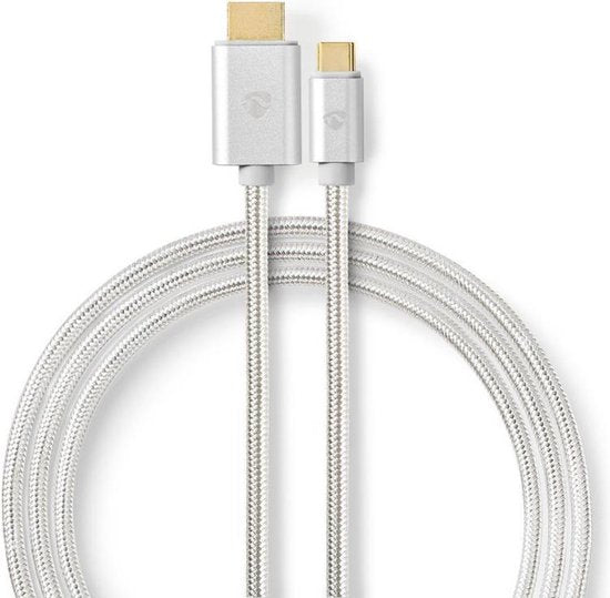 Nedis USB-C Adapter - USB 3.2 Gen 1 - USB-C Male - HDMI Connector - 4K@60Hz - 18 Gbps - 2.00 m - Rond - Verguld - Gevlochten / Nylon - Aluminium - Cover Window Box - afbeelding 7