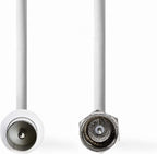 Nedis Satelliet- en Antennekabel - F-Male - IEC (Coax) Male - Vernikkeld - 50 dB - 75 Ohm - Dubbel Afgeschermd - 5.00 m - Rond - PVC - Wit - Envelop - afbeelding 4