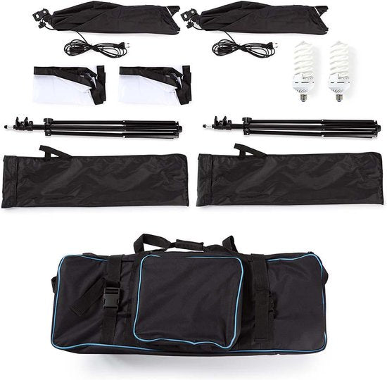 Nedis Lampenset voor Fotostudio - 70 W - 5500 K - 4000 lm - Werk hoogte: 60-180 cm - Inclusief lampen: 2 - Inclusief reistas - Zwart - afbeelding 4