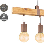 Home Sweet Home - Landelijke Hanglamp Denton - geschikt voor E27 LED lichtbron - 3 lichts hanglamp gemaakt van Hout - 70/14/128cm - Pendellamp - afbeelding 5