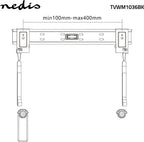 Nedis Vaste TV-Muurbeugel - 32 - 55 " - Maximaal schermgewicht: 50 kg - Minimale muurafstand: 14.5 mm - Staal - Zwart - afbeelding 9