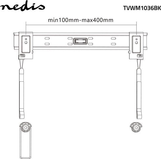 Nedis Vaste TV-Muurbeugel - 32 - 55 " - Maximaal schermgewicht: 50 kg - Minimale muurafstand: 14.5 mm - Staal - Zwart - afbeelding 9