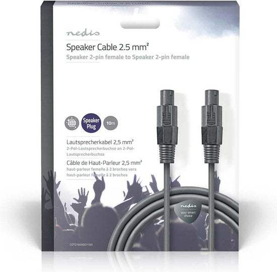 Nedis Speaker-Kabel - 48 0.20 - Koper - m - Rond - PVC - Donkergrijs - Gift Box - afbeelding 14