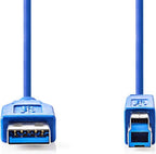 Nedis USB-Kabel - USB 3.2 Gen 1 - USB-A Male - USB-B Male - 5 Gbps - Vernikkeld - 3.00 m - Rond - PVC - Blauw - Envelop - afbeelding 7