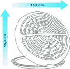 USB Ventilator - Relin Fany - Mini Tafelventilator - Kantelbaar - Aan/Uit Schakelaar - Rond - Grijs/Blauw - afbeelding 3