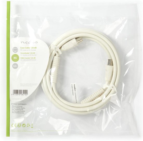 Coaxkabel 120 dB | IEC (Coax) Male - IEC (Coax) Female | 1,5 m | Wit - afbeelding 18