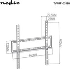 Nedis Vaste TV Muurbeugel - 23 t/m 55 Inch - Max 35 Kg - Zwart - afbeelding 4