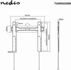 Nedis Vaste TV-Muurbeugel - 32 - 55 " - Maximaal schermgewicht: 35 kg - Minimale muurafstand: 18 mm - Staal - Zwart - afbeelding 7