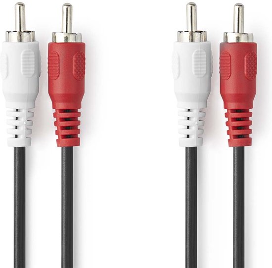 Nedis Stereo-Audiokabel - 2x RCA Male - 2x RCA Male - Vernikkeld - m - Rond - Zwart - afbeelding 28