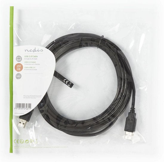 Nedis USB-kabel m USB A Zwart - afbeelding 3