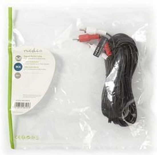 Nedis Stereo-Audiokabel - 2x RCA Male - 2x RCA Male - Vernikkeld - m - Rond - Zwart - afbeelding 60