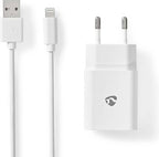 Nedis Oplader - 12 W - 1x 2.4 A - Outputs: 1 - USB-A - Lightning 8-Pins (Los) Kabel - 1.00 m - Single Voltage Output - Wit - afbeelding 10