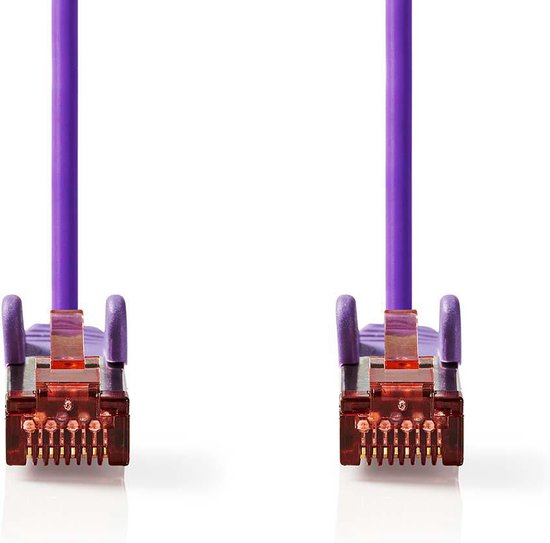 Nedis CAT6 Netwerkkabel - RJ45 Male - RJ45 Male - S/FTP - 15.0 m - Rond - LSZH - Violet - Polybag - afbeelding 1