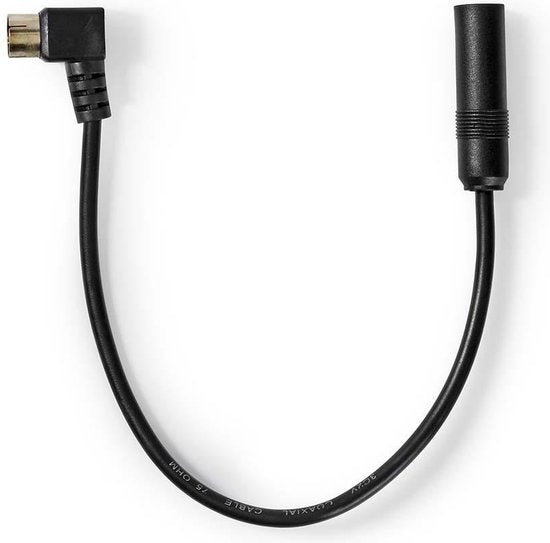 Nedis Kabel voor Auto-Antenne - IEC (Coax) Male - Auto-Antenne-Aansluiting - Vernikkeld - 0.30 m - Rond - PVC - Zwart - Polybag - afbeelding 2