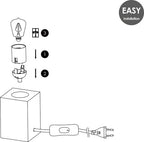 Home Sweet Home - Landelijke tafellamp Eliaz Vierkant - 7/7/10cm - bedlampje - geschikt voor E27 LED lichtbron - gemaakt van Hout - afbeelding 6